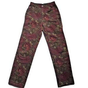 Bill Blass Jeans Womens 6 High Rise Tapestry Floral Vintage 1990s 27 X 28 Read*